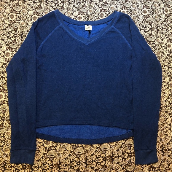 Check & Stripe Comfy V-Neck Long Sleeve Thermal Shirt Size Large - Picture 2 of 6